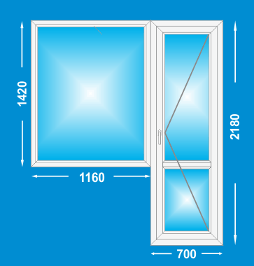 Цена на пластиковое окно с дверью (балконный блок) в Химках